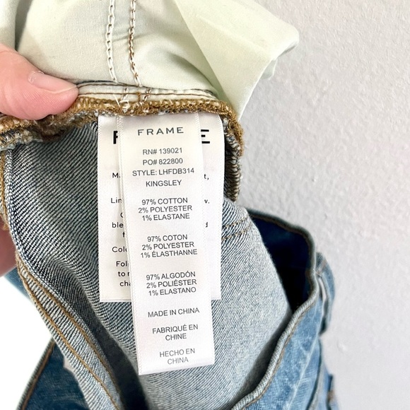 Frame Denim Le High Flare Diagonal Block Cuff Kingsley Wash Jeans Size 26 - Picture 12 of 13